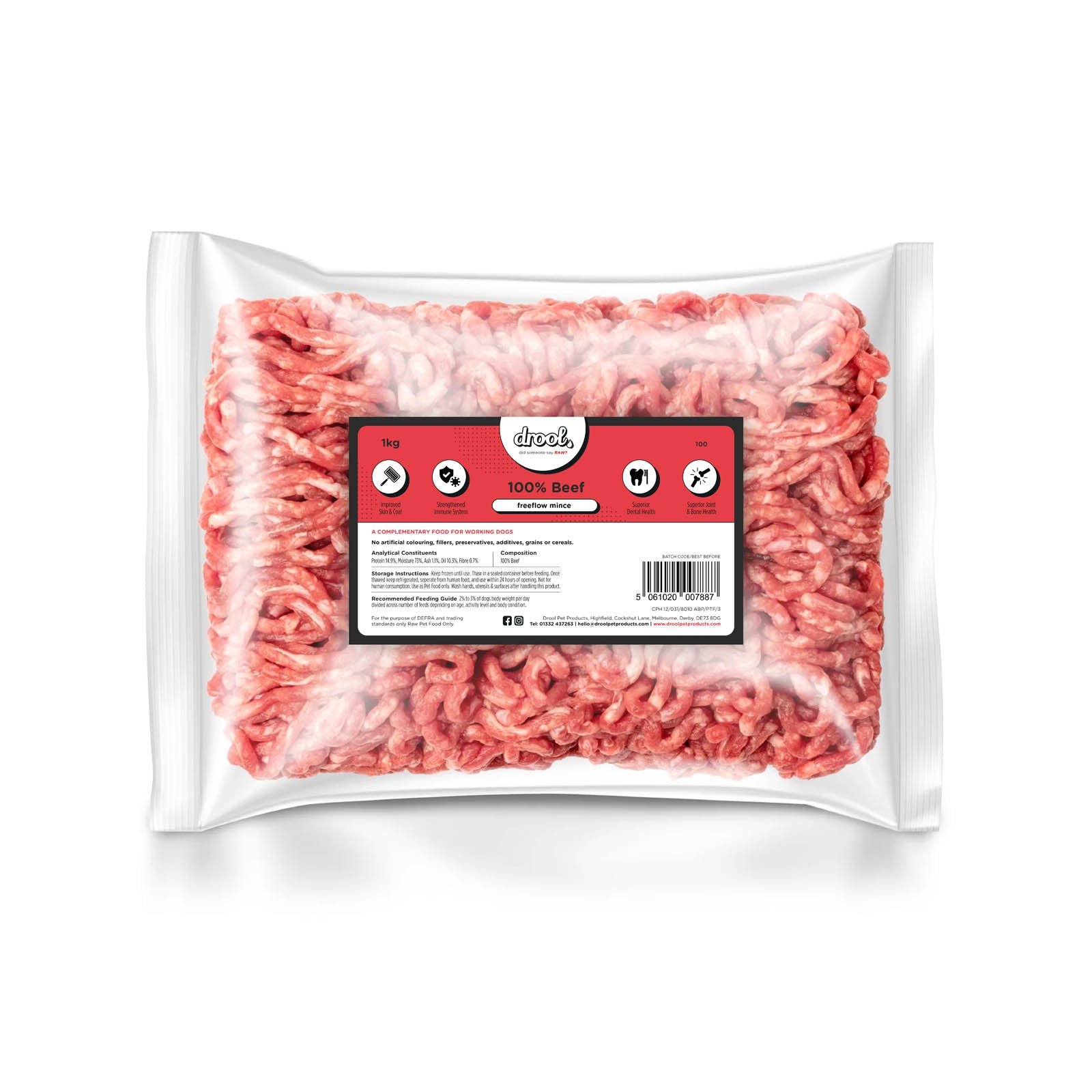 Drool Mince Freeflow Beef Boneless 1kg