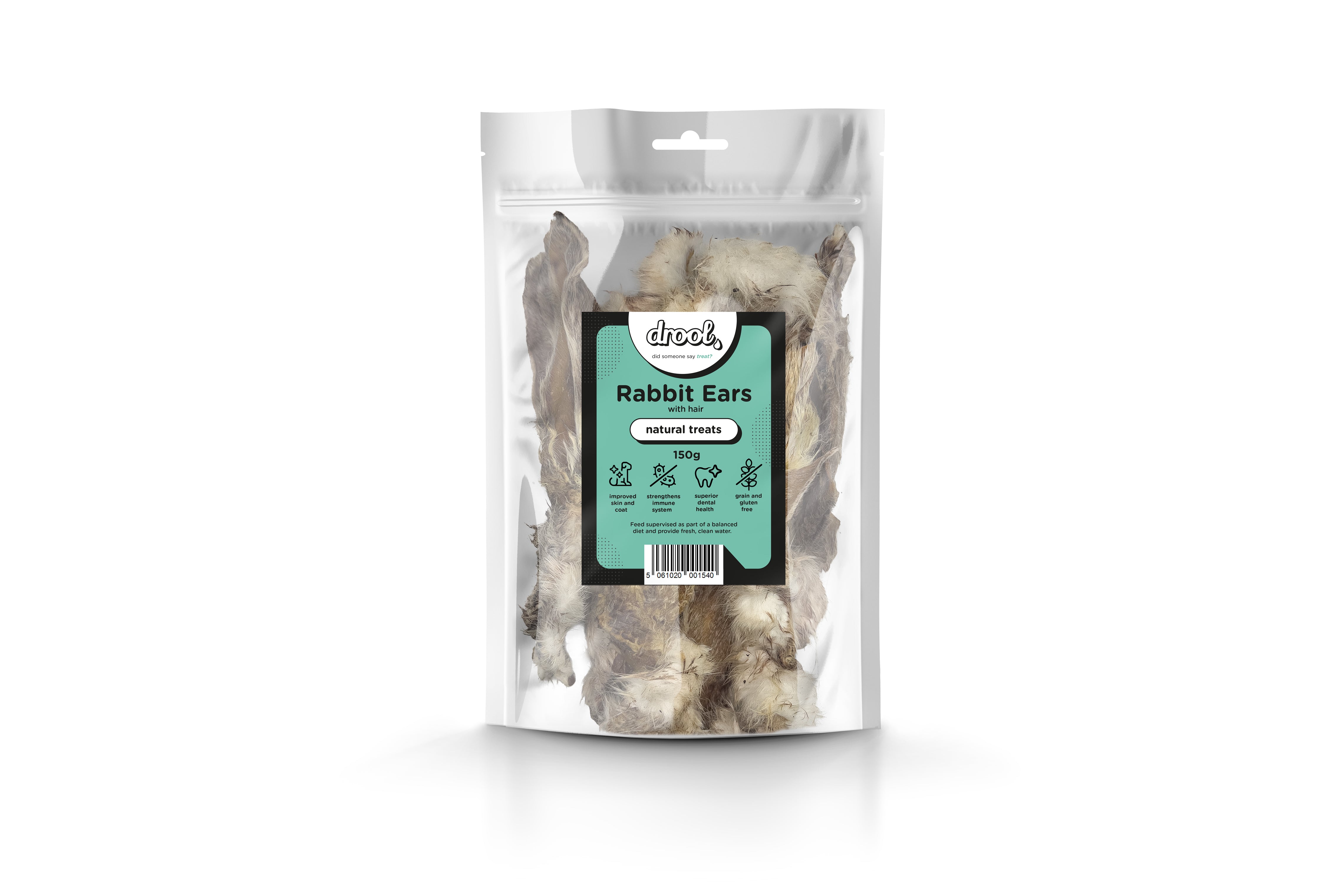 Drool Rabbit Ears with hair - 150g, 1kg