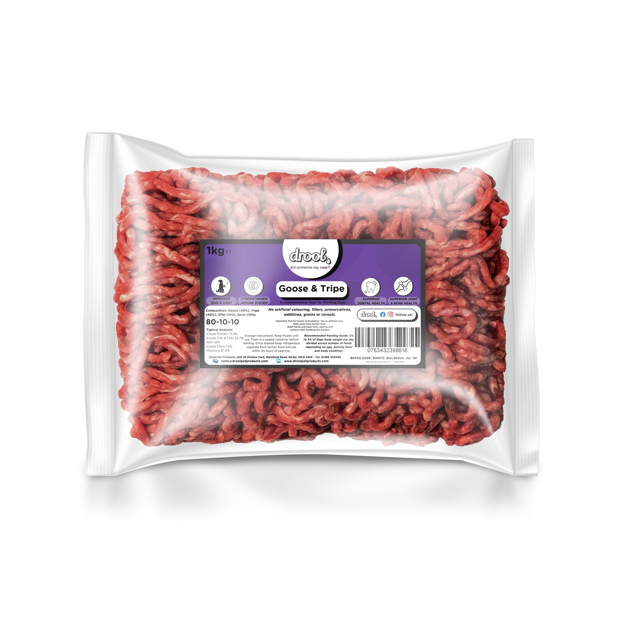 Drool Mince Freeflow Goose & Tripe 1kg