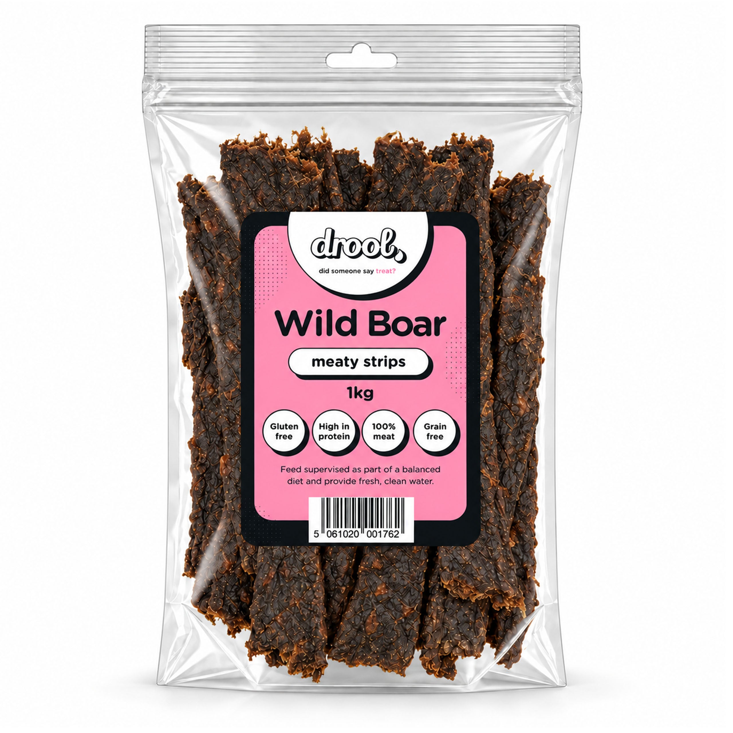 Drool Meaty Strips - Wild Boar - 150g, 1kg
