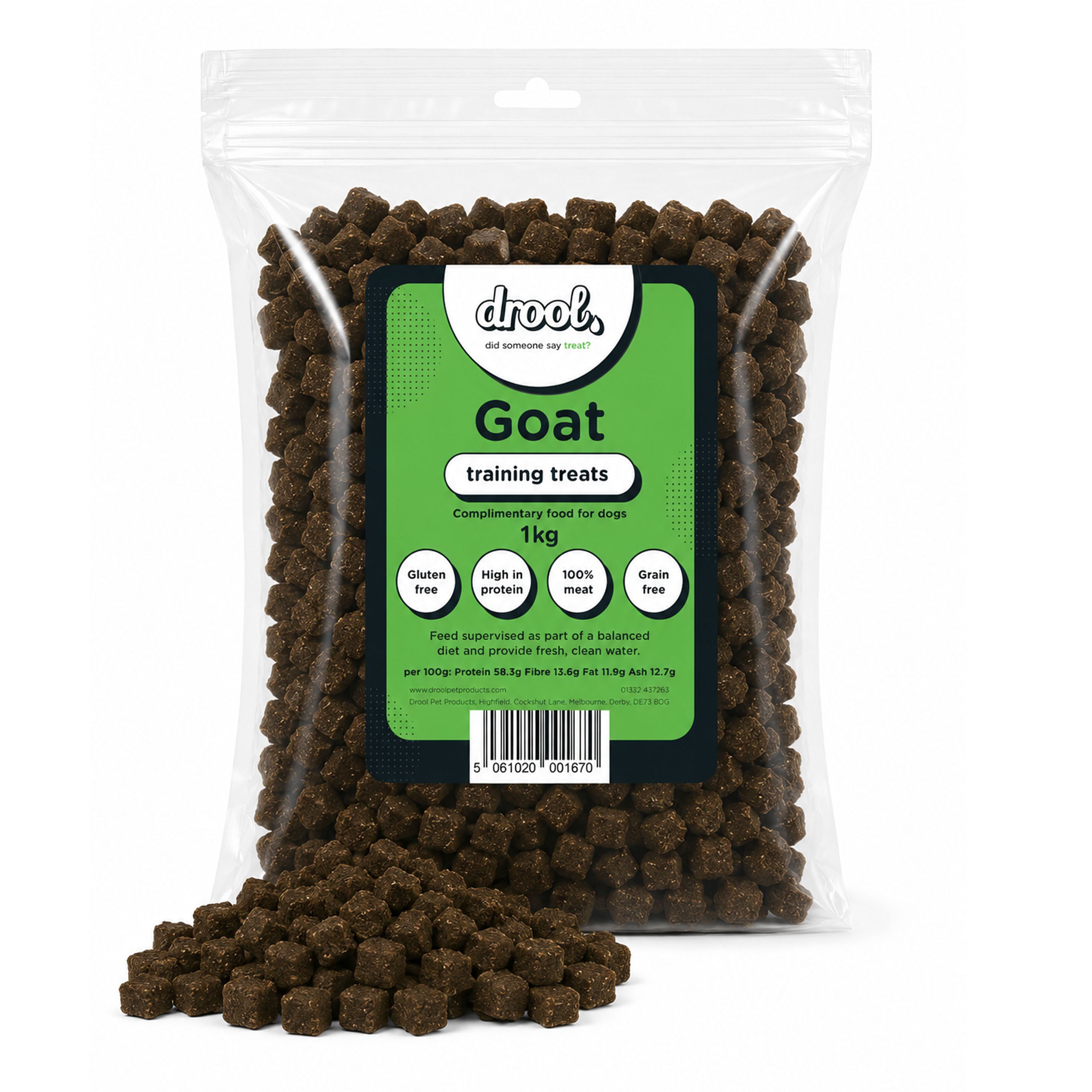 Drool Training Treats - Goat - 150g, 1kg
