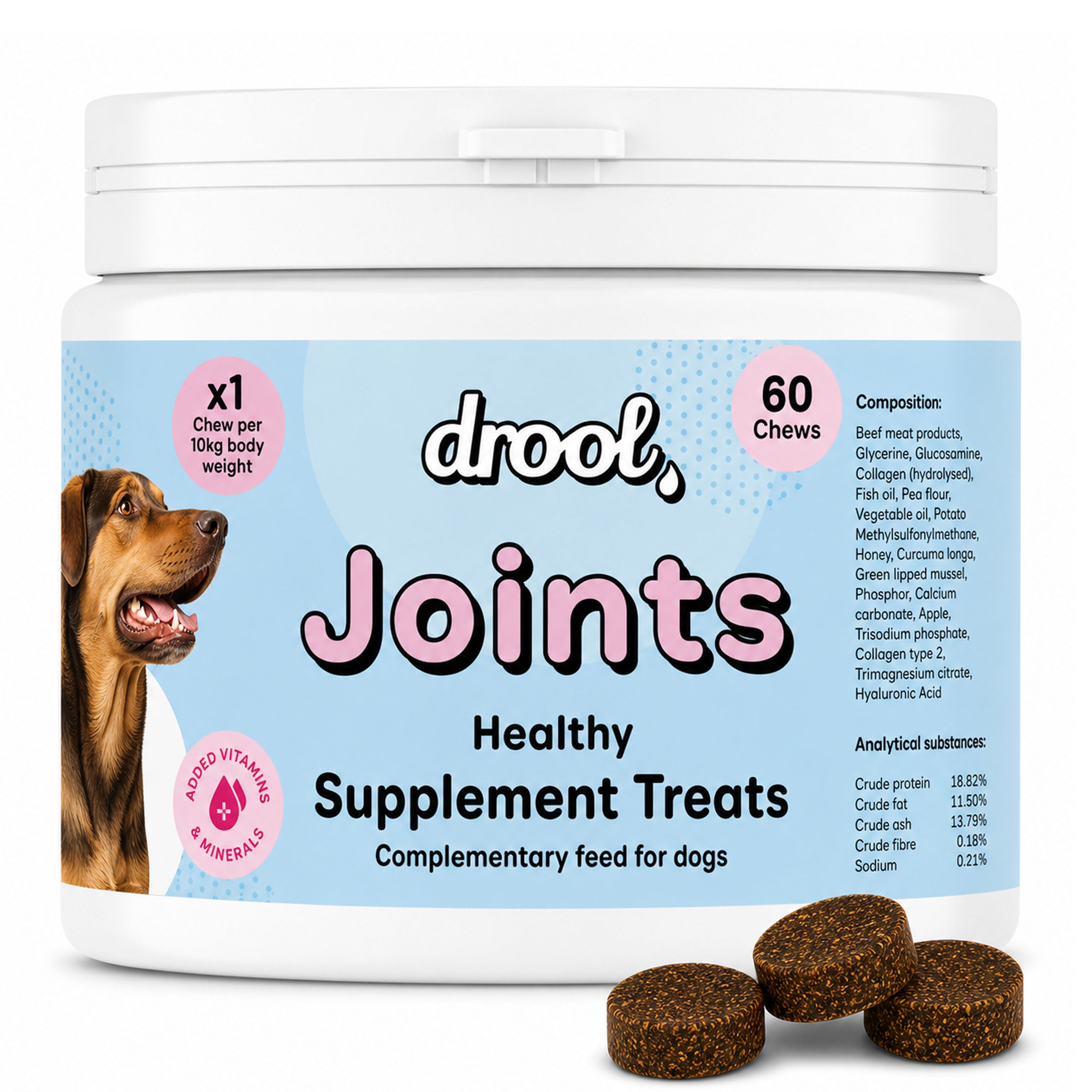 Drool Joints Beef Chewy  180g - 60 chews