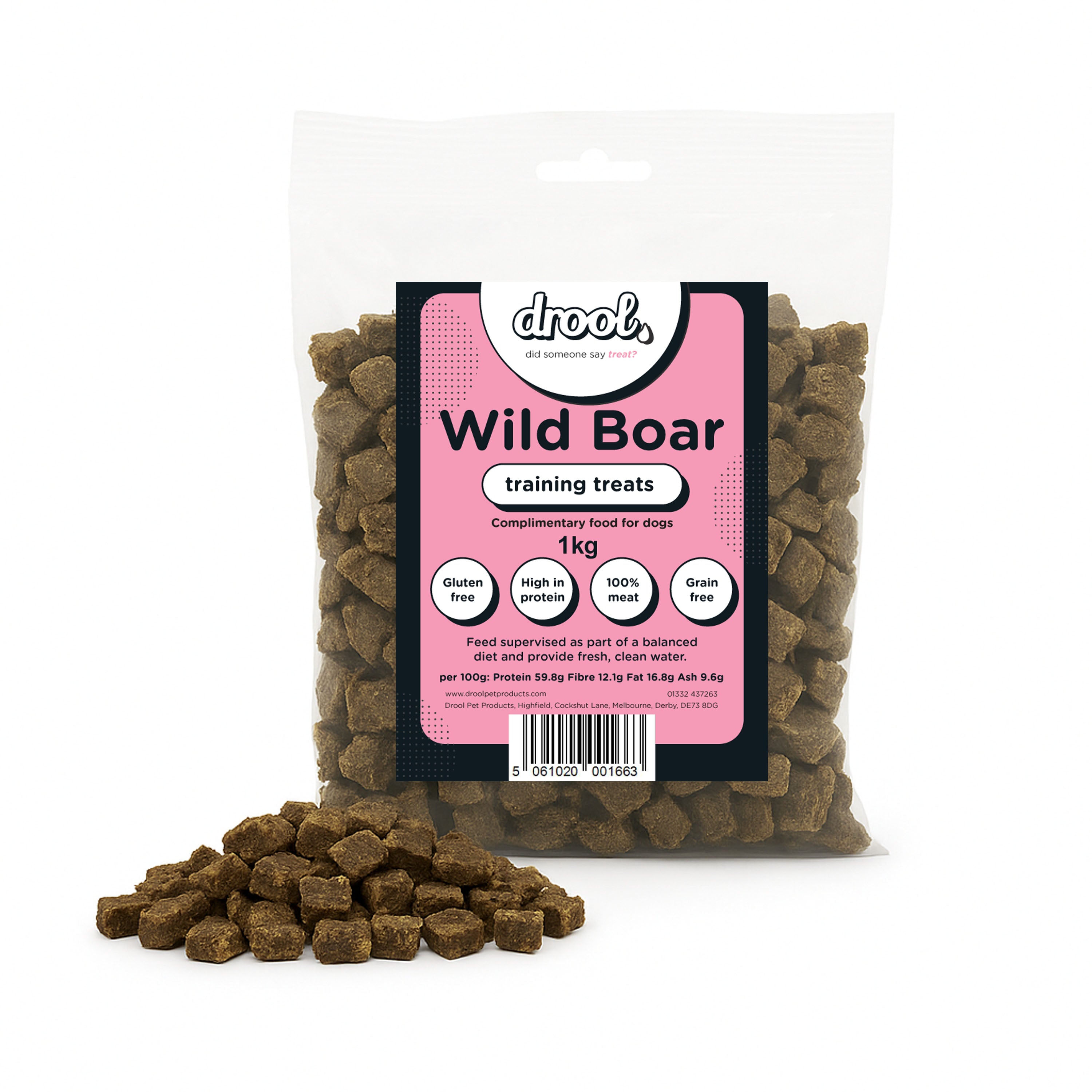 Drool Training Treats - Wild Boar - 150g, 1kg