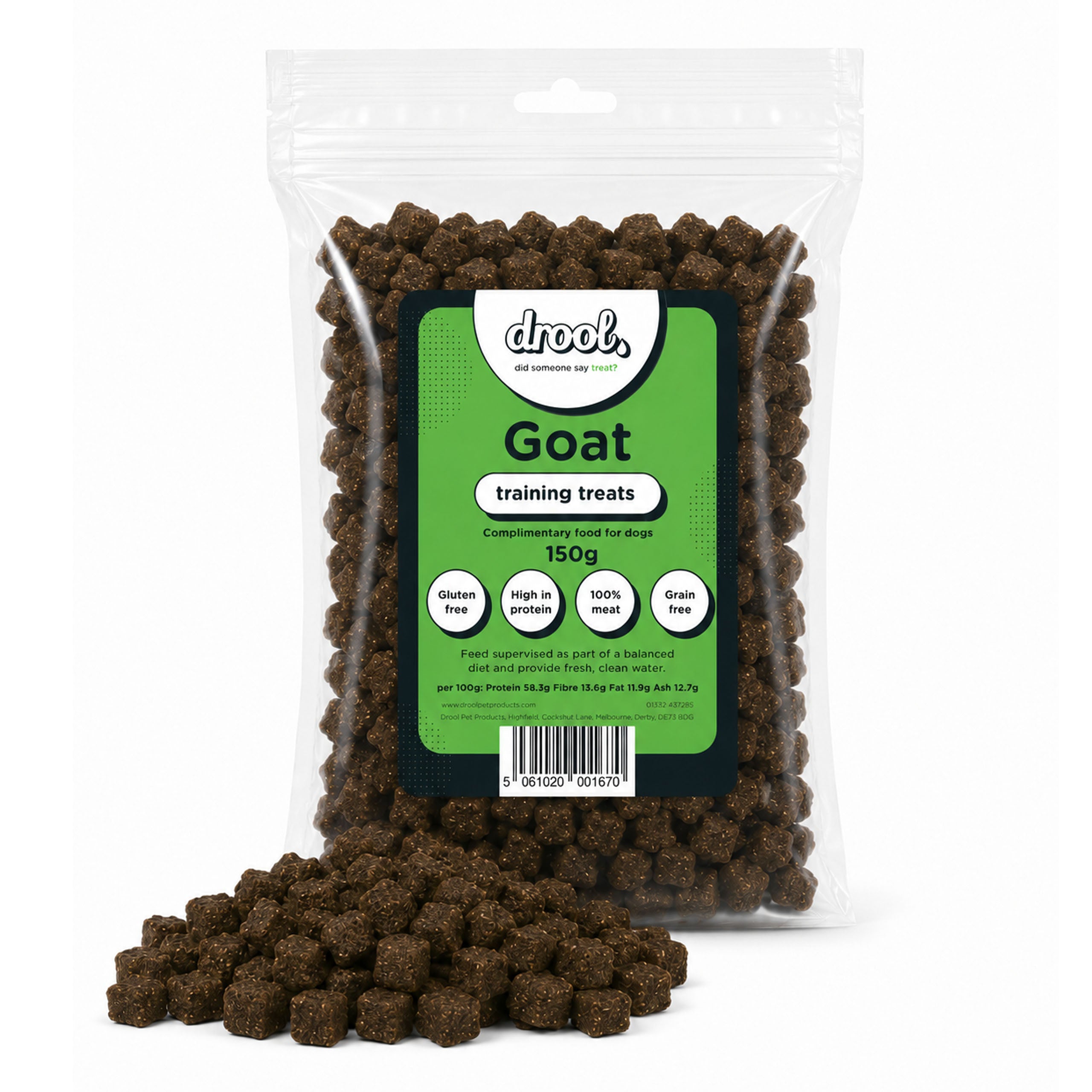 Drool Training Treats - Goat - 150g, 1kg