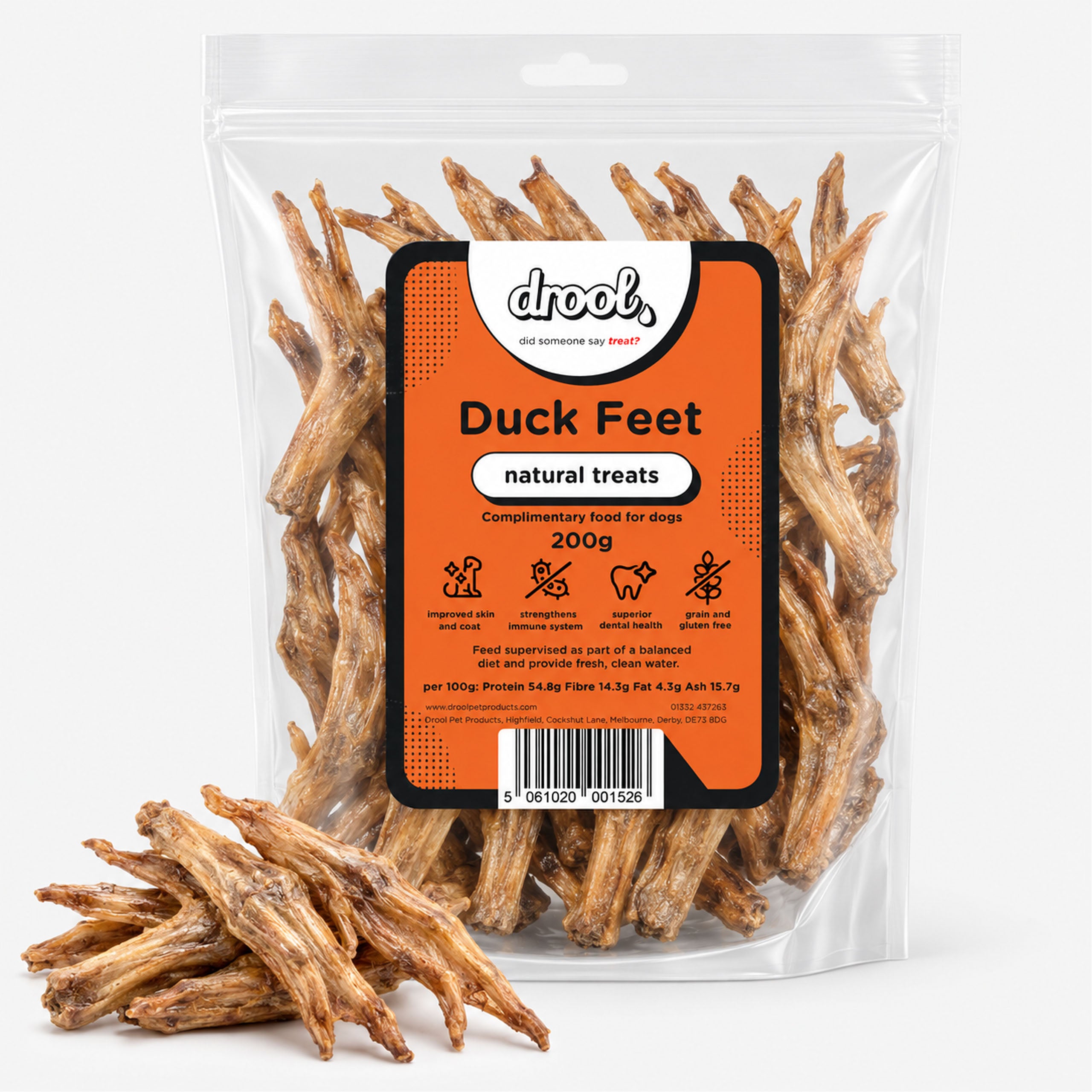 Drool Duck Feet - 200g, 1kg