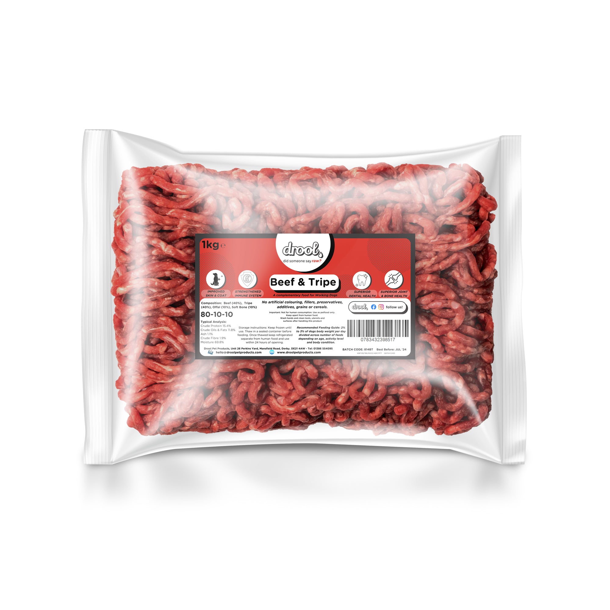 Beef and Tripe Freeflow Mince 1kg