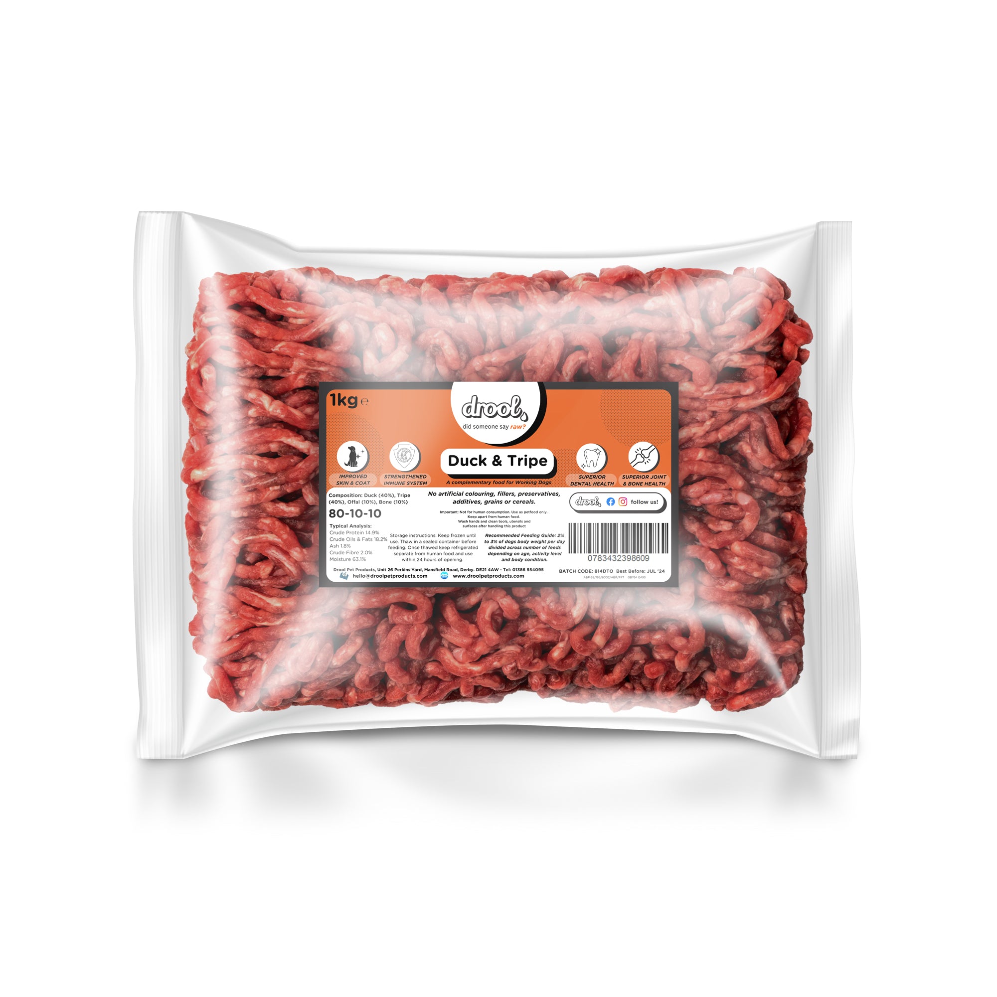 Duck and Tripe Freeflow Mince 1kg